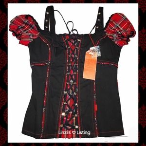 Vintage TRIPP NYC Plaid Boustier Blouse w/tags